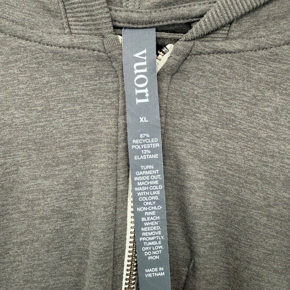 Vuori Mens XL Full Zip Hoodie Taupe Athleisure Lounge Minimalist  Str - Picture 3 of 9